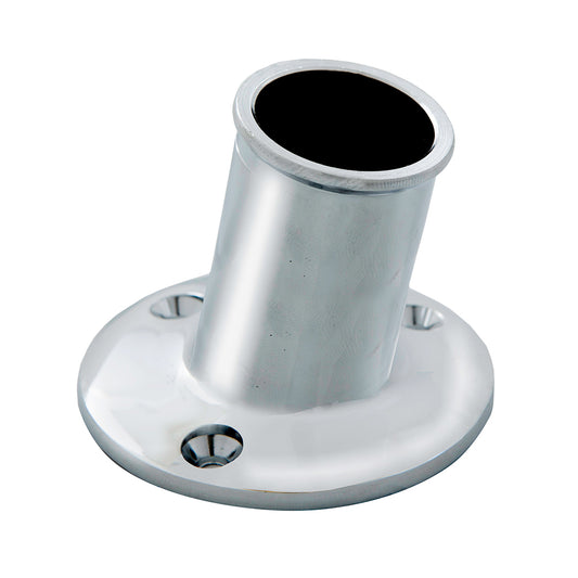 Whitecap Top-Mounted Flag Pole Socket CP/Brass - 1" ID [S-5002] - First Stop Marine