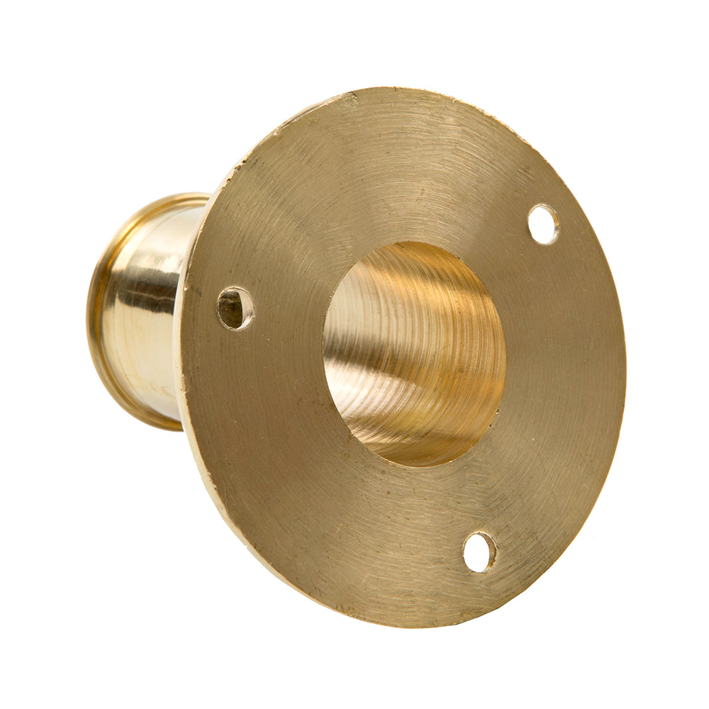 Whitecap Top-Mounted Flag Pole Socket Polished Brass - 1" ID [S-5002B] - First Stop Marine