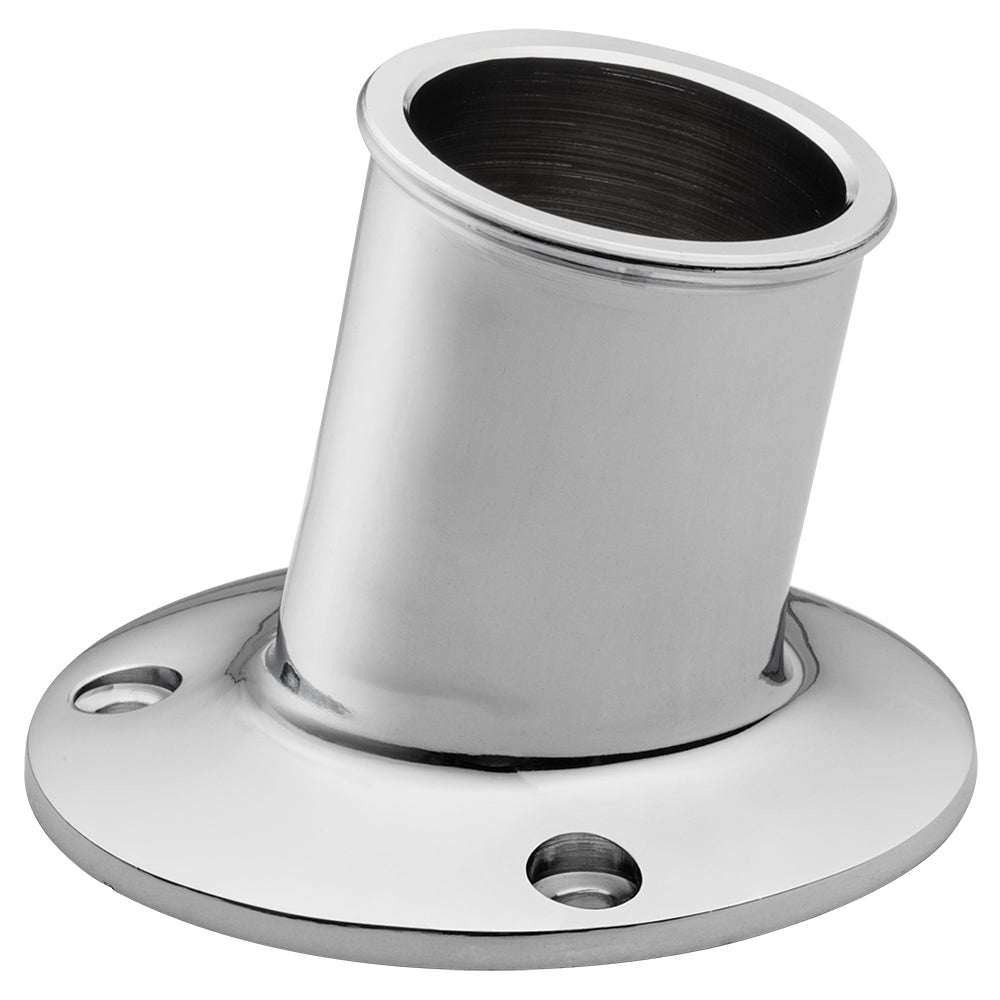 Whitecap Top-Mounted Flag Pole Socket - CP/Brass - 1-1/4" ID [S-5003] - First Stop Marine