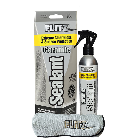 Flitz Ceramic Sealant Spray Bottle w/Microfiber Polishing Cloth - 236ml/8oz [CS 02908] - First Stop Marine