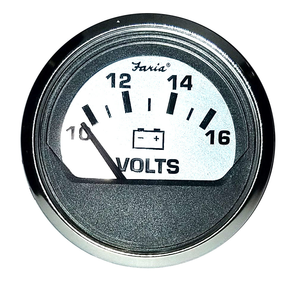 Faria Spun Silver 2" Voltmeter [16023] - First Stop Marine