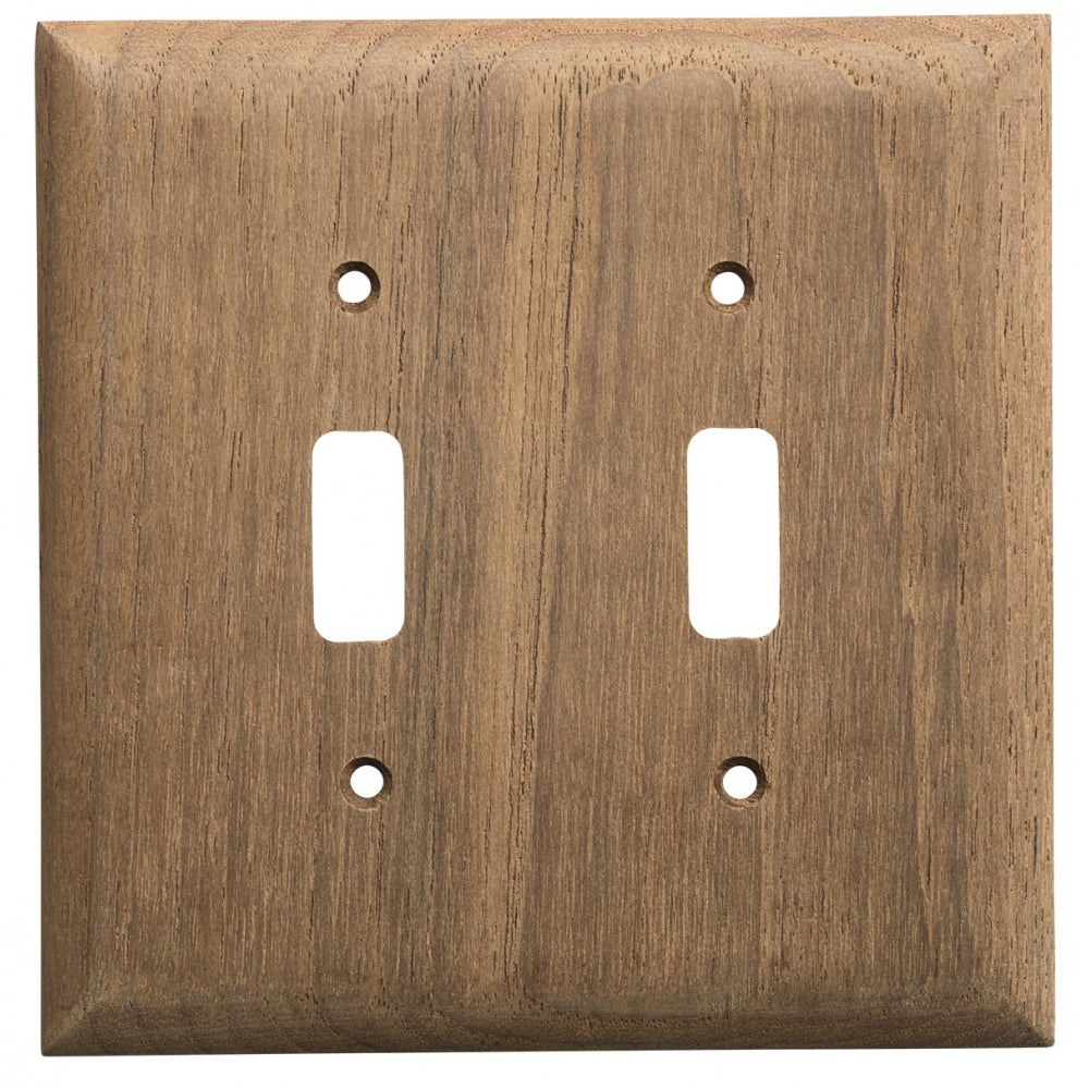 Whitecap Teak 2-Toggle Switch/Receptacle Cover Plate [60176] - First Stop Marine