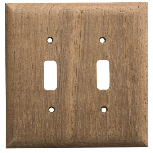 Whitecap Teak 2-Toggle Switch/Receptacle Cover Plate [60176] - First Stop Marine