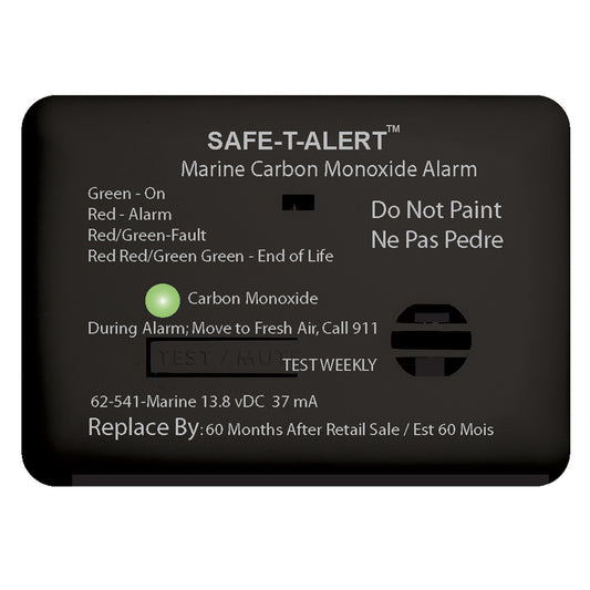 Safe-T-Alert 62 Series Carbon Monoxide Alarm - 12V - 62-541-Marine - Surface Mount - Black [62-541-MARINE-BL] - First Stop Marine