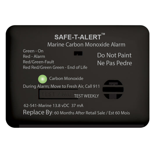 Safe-T-Alert 62 Series Carbon Monoxide Alarm w/Relay - 12V - 62-541-R-Marine - Surface Mount - Black [62-541-R-MARINE-BL] - First Stop Marine