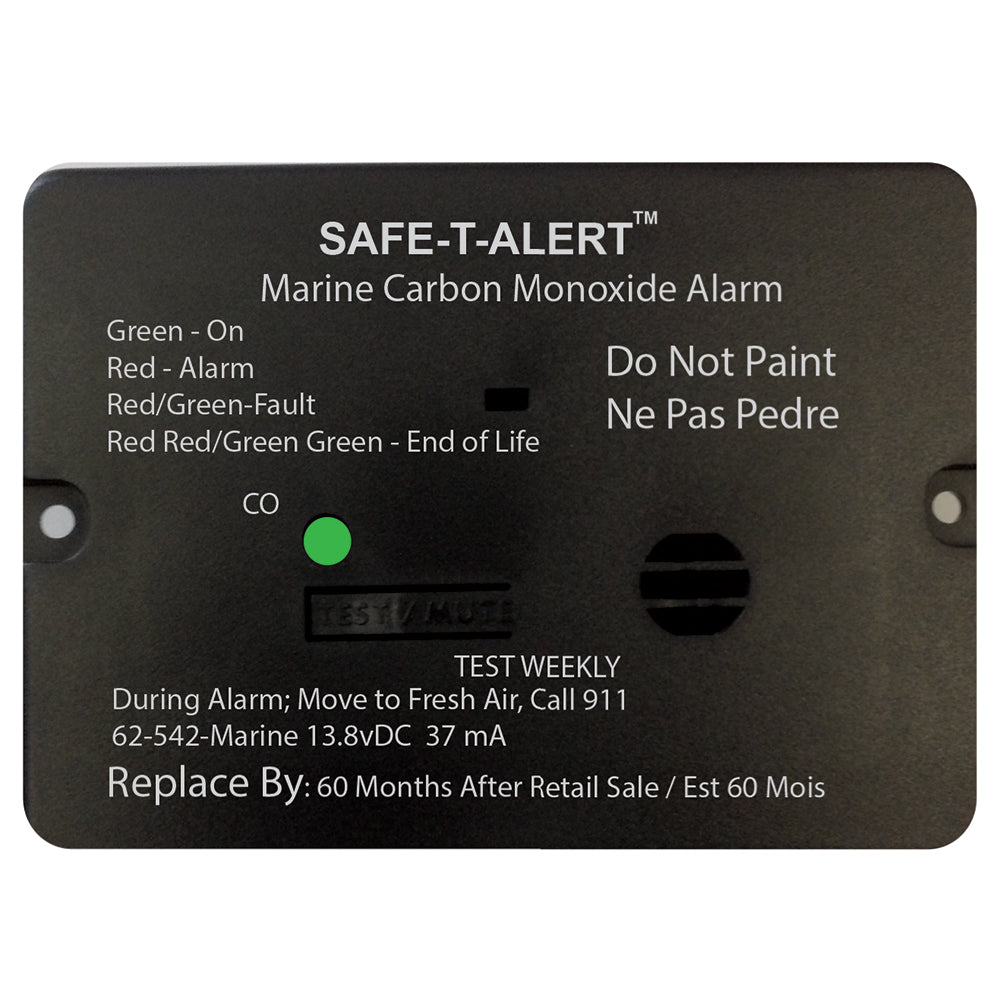 Safe-T-Alert 62 Series Carbon Monoxide Alarm w/Relay - 12V - 62-542-R-Marine - Flush Mount - Black [62-542-R-MARINE-BL] - First Stop Marine