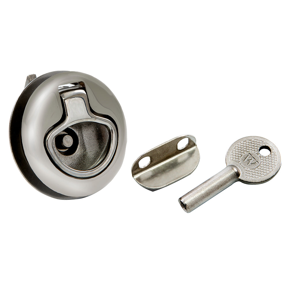 Whitecap Mini Slam Latch Stainless Steel Locking Pull Ring [6138C] - First Stop Marine