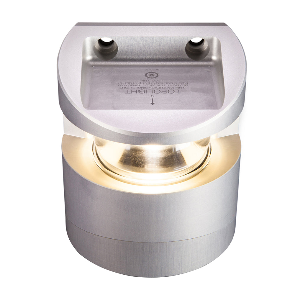 Lopolight Series 300-037 - Masthead Light - 5NM - Vertical Mount - White - Silver Housing [300-037] - First Stop Marine