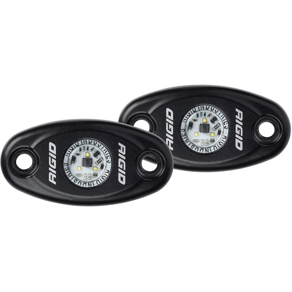 RIGID Industries A-Series Black High Power LED Light - Pair - Warm White [482073] - First Stop Marine