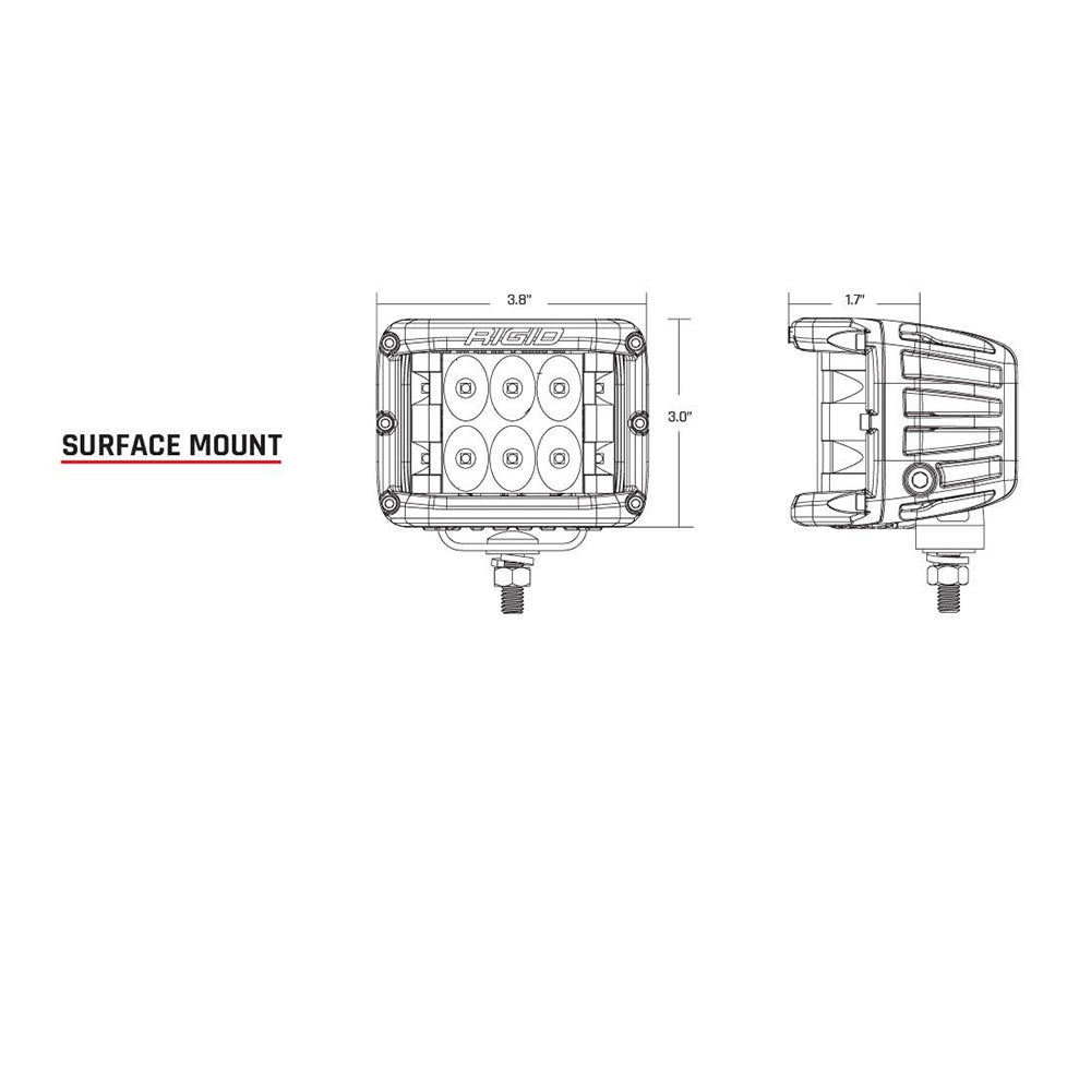 RIGID Industries D-SS Series PRO Spot Surface Mount - Pair - Black [262213] - First Stop Marine