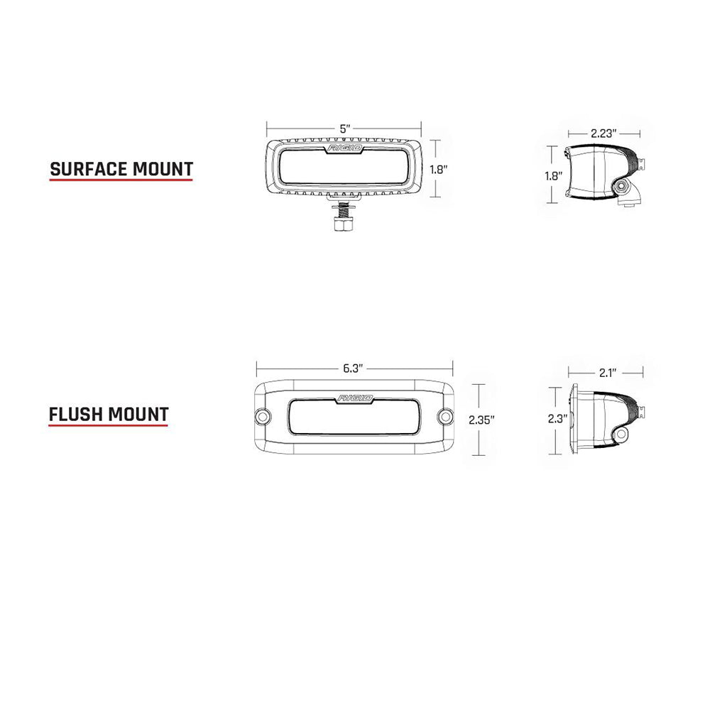 RIGID Industries SR-Q PRO Back Up Light Kit - Surface Mount Diffused - Pair - Black [980023] - First Stop Marine