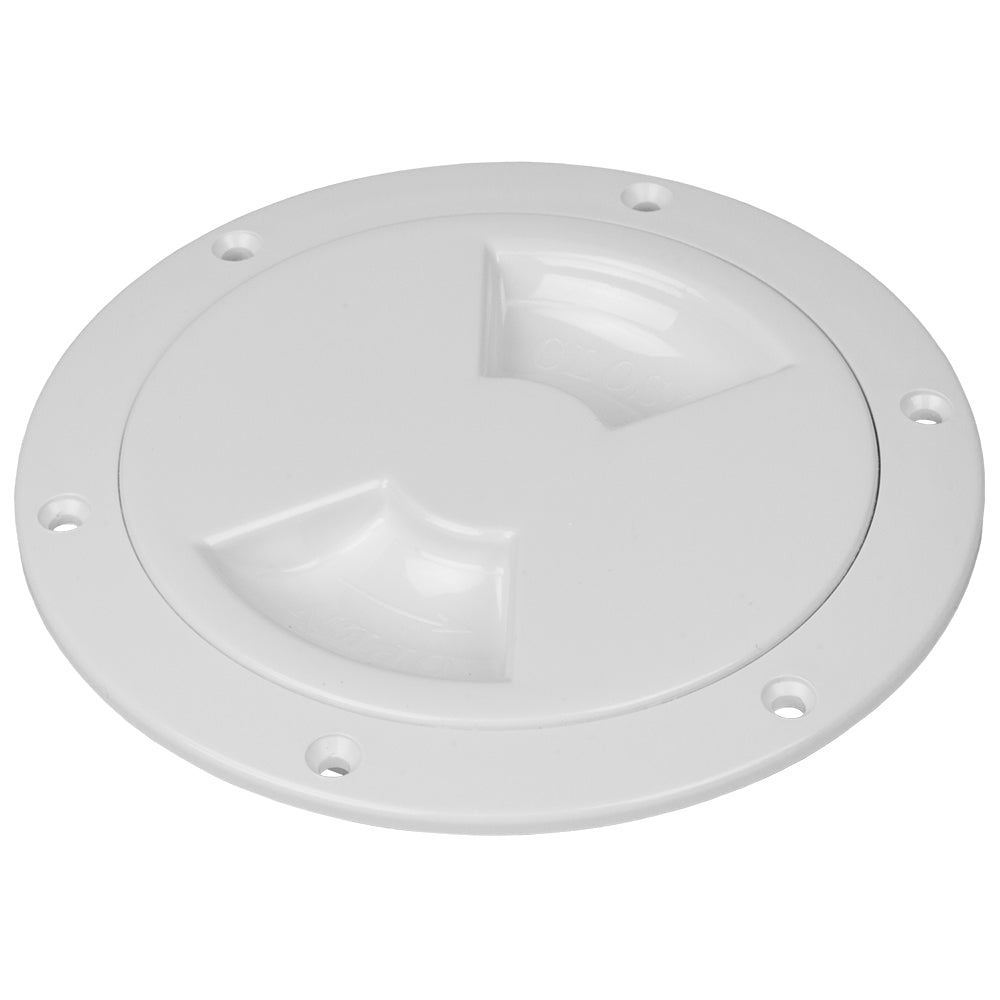 Sea-Dog Smooth Quarter Turn Deck Plate - White - 5" [336150-1]