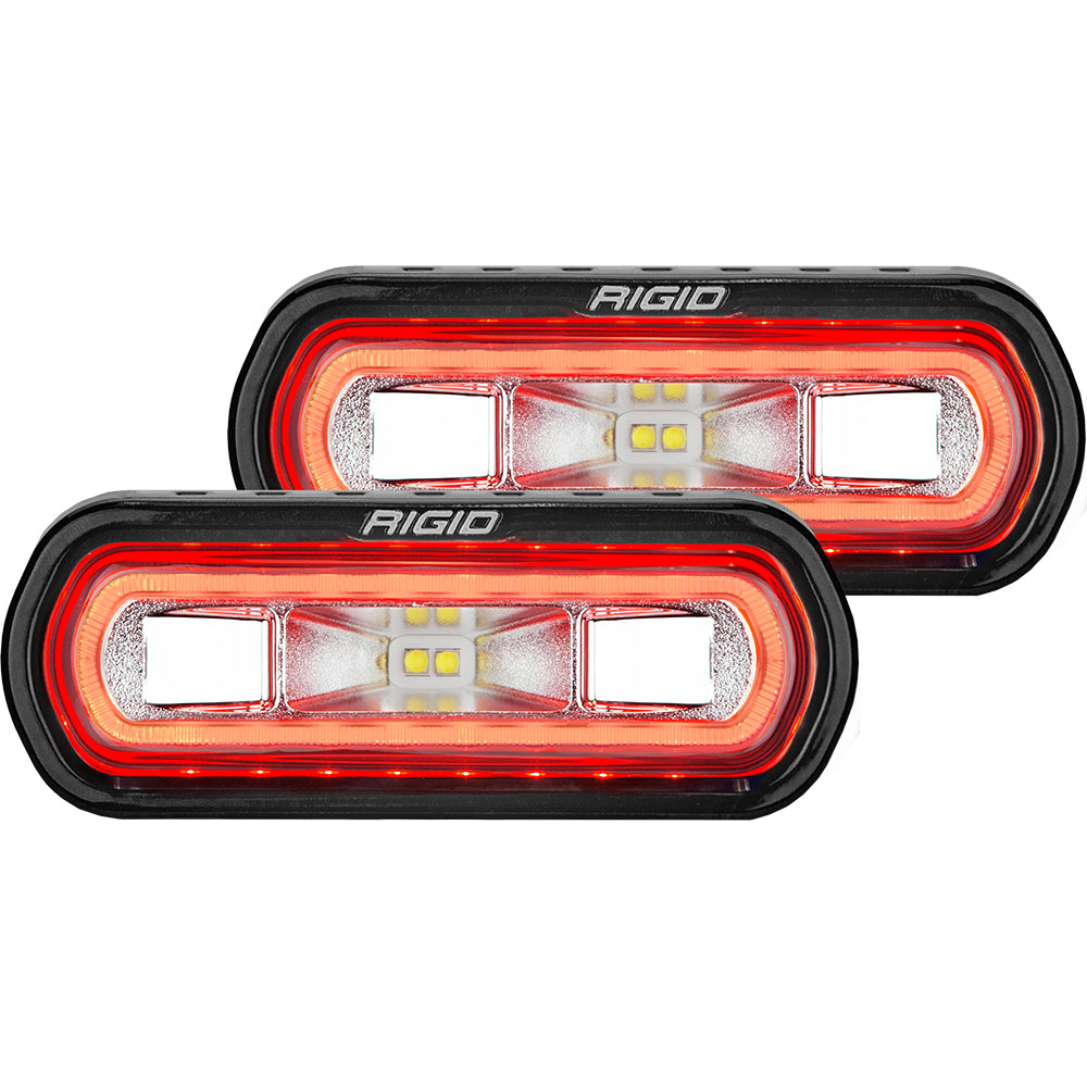 RIGID Industries SR-L Series Surface Mount Spreader Light - Black Housing - Red Halo [53122]