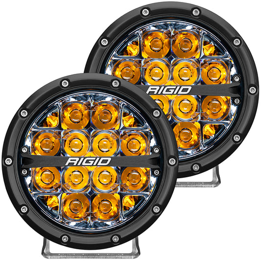 RIGID Industries 360-Series 6" LED Off-Road Fog Light Spot Beam w/Amber Backlight - Black Housing [36201]