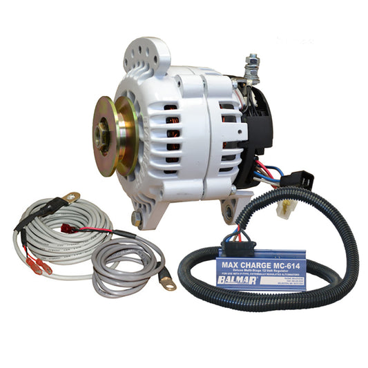 Balmar Alternator 100 AMP Kit 12V 3.15" Dual Foot Saddle Single Vee Pulley Regulator  Temp Sensor [60-YP-MC-100-SV]