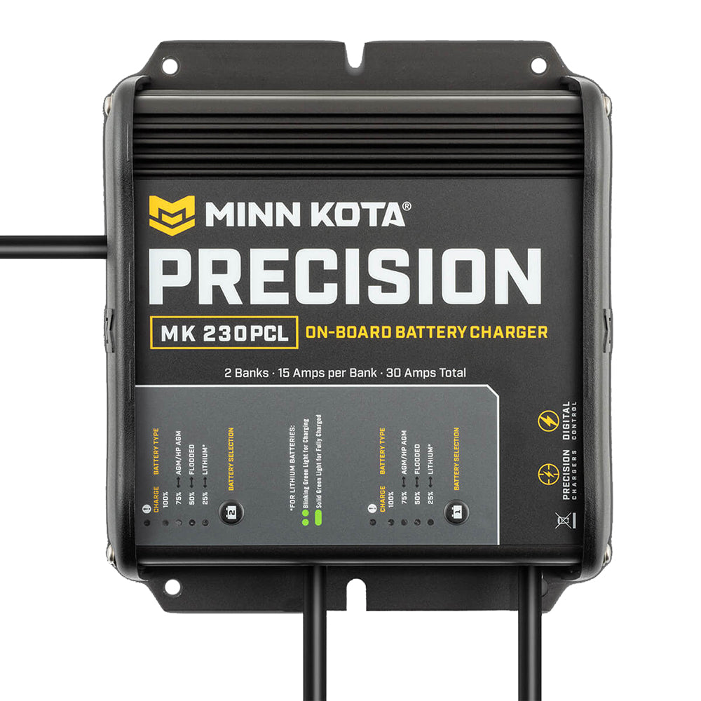 Minn Kota On-Board Precision Charger MK-230 PCL 2 Bank x 15 AMP LI Optimized Charger [1832304] - First Stop Marine